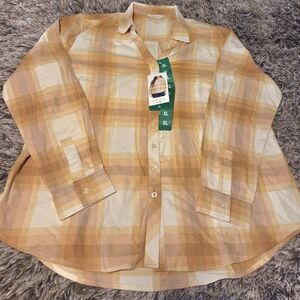 Weatherproof Vintage Womens Plaid Comfort Stretch Shirt Size XL